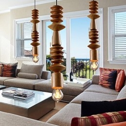 Lysekrone I Ministil, Tradisjonell Klassisk, Tre, Bambus