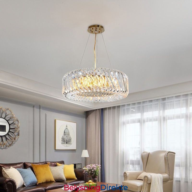 Europeisk Pendellampe Rund Glassdekorasjonshengelampe