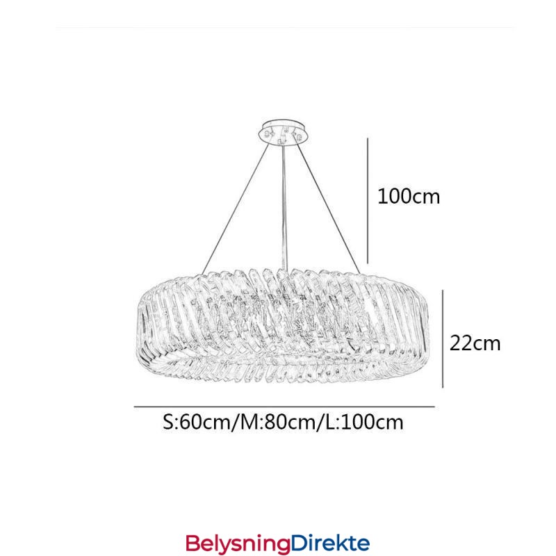 Europeisk Pendellampe Rund Glassdekorasjonshengelampe