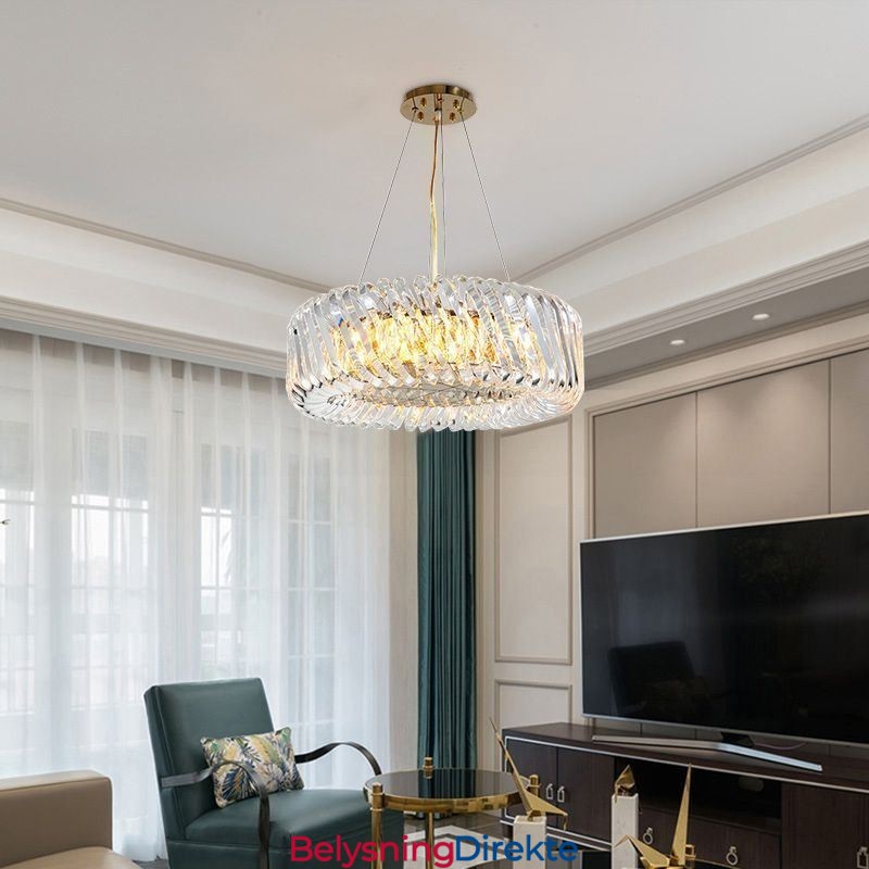 Europeisk Pendellampe Rund Glassdekorasjonshengelampe