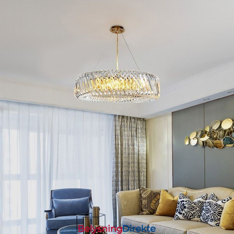 Europeisk Pendellampe Rund Glassdekorasjonshengelampe