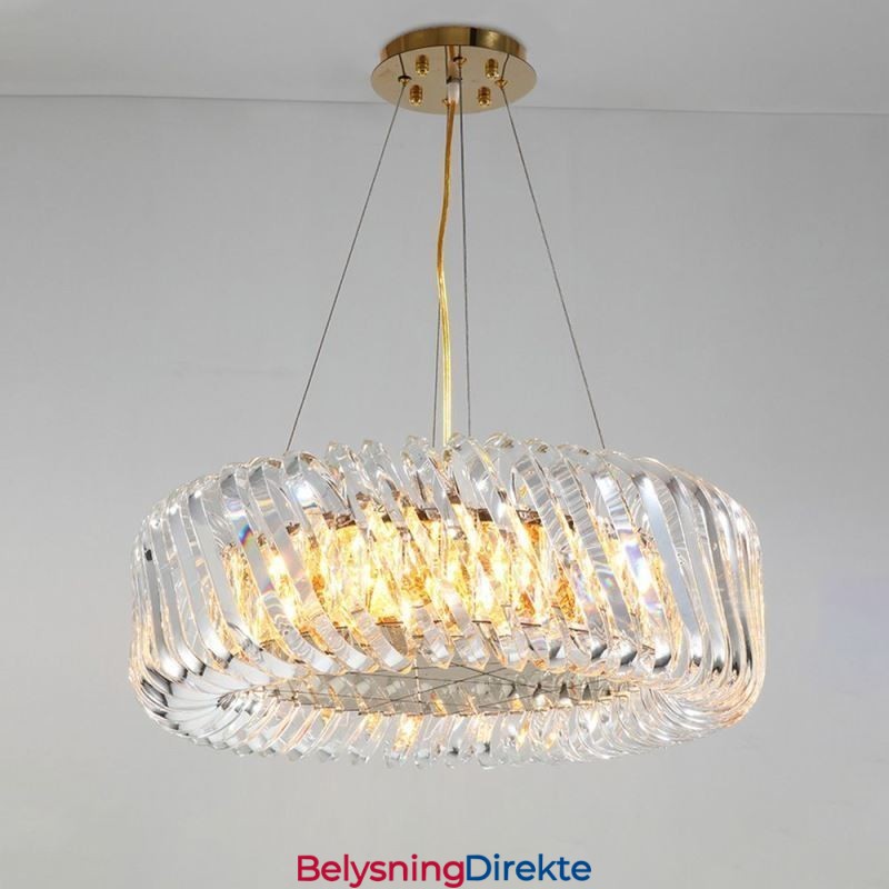 Europeisk Pendellampe Rund Glassdekorasjonshengelampe