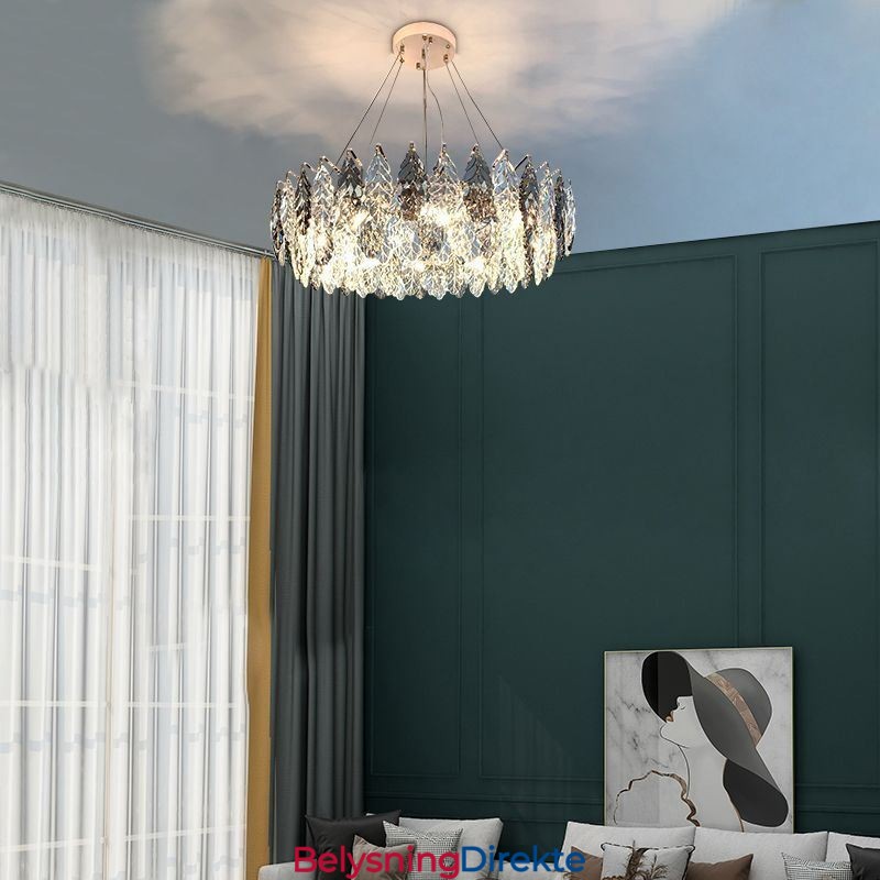 Europeisk Jernanhengslampe Kreativ Glassbladlysekrone