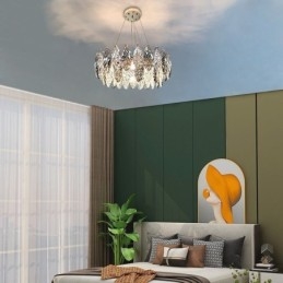 Europeisk Jernanhengslampe Kreativ Glassbladlysekrone