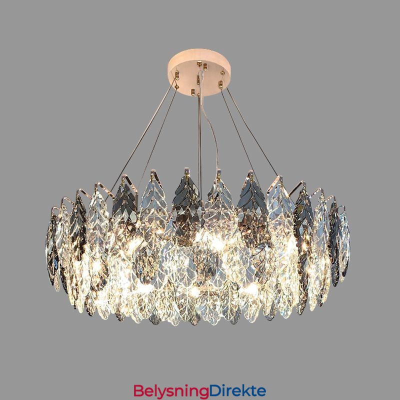 Europeisk Jernanhengslampe Kreativ Glassbladlysekrone