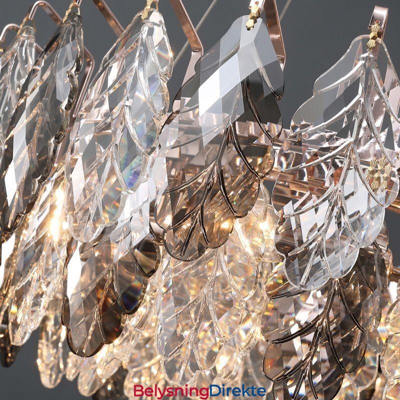 Europeisk Jernanhengslampe Kreativ Glassbladlysekrone