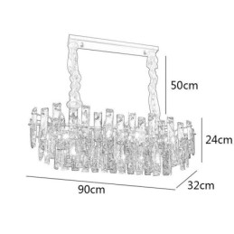 Europeisk Glasslysekrone Ovale Pendellamper