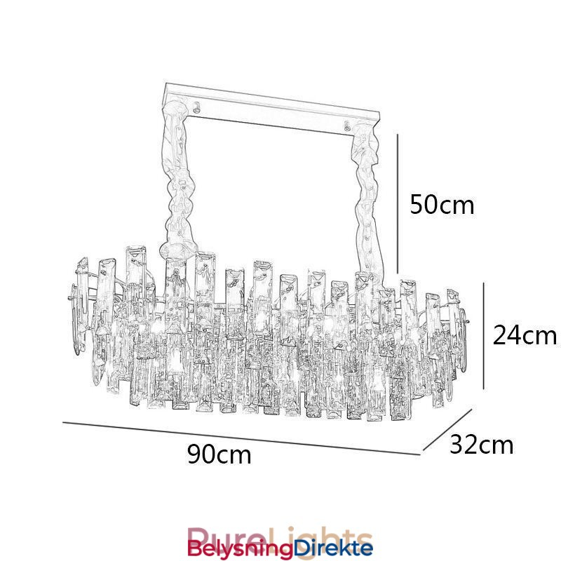 Europeisk Glasslysekrone Ovale Pendellamper