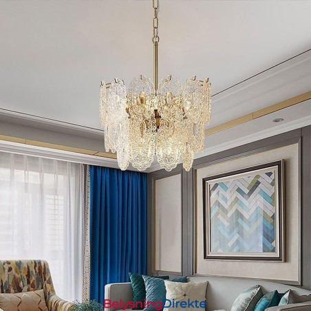 Moderne Glass Anhengslampe Dekorasjon Bronse Gull Lysekrone