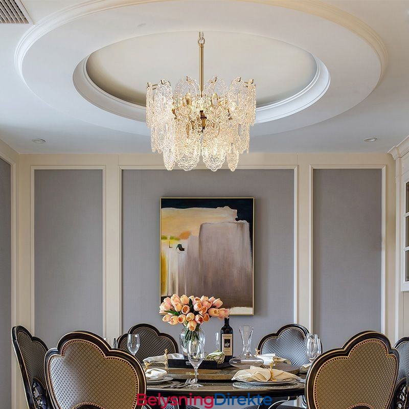 Moderne Glass Anhengslampe Dekorasjon Bronse Gull Lysekrone