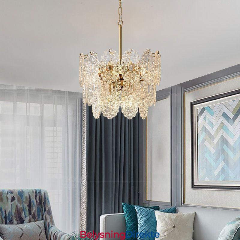 Moderne Glass Anhengslampe Dekorasjon Bronse Gull Lysekrone