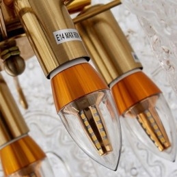 Moderne Glass Anhengslampe Dekorasjon Bronse Gull Lysekrone