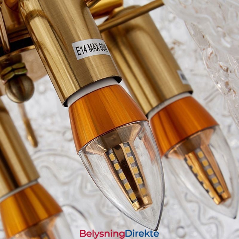 Moderne Glass Anhengslampe Dekorasjon Bronse Gull Lysekrone