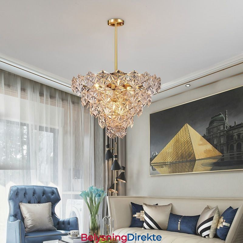 Europeisk Glass Pendellampe Moderne Kjegleformet Lysekrone