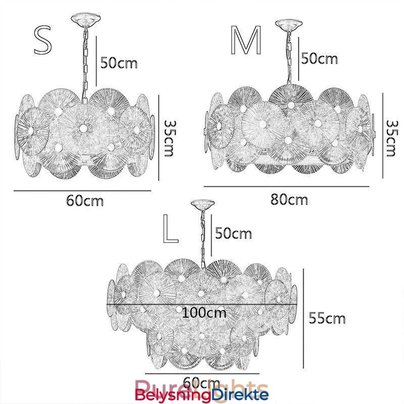 Moderne Gnistskivelysekrone Fyrverkeri Glassanhengslampe Hjemdekobelysning