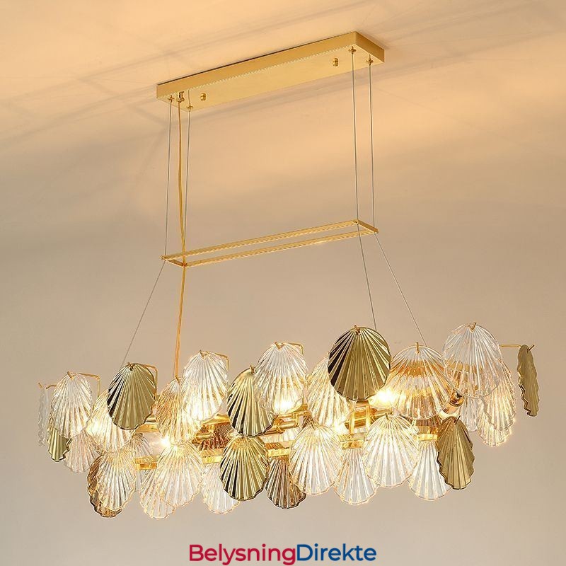 Luksuriøs Glasslysekrone Motelampe Skallformet Glasshengelampe