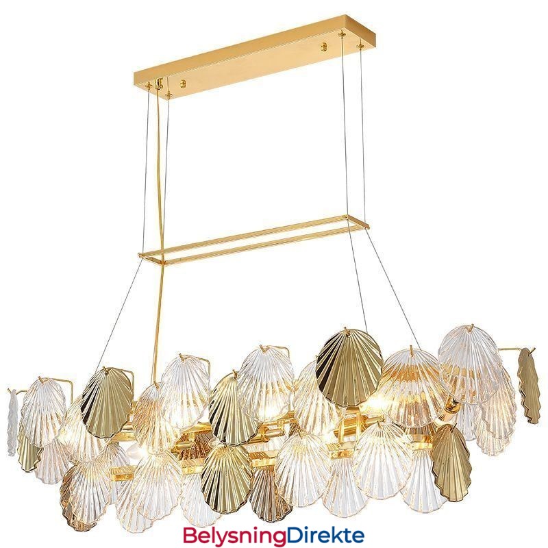Luksuriøs Glasslysekrone Motelampe Skallformet Glasshengelampe