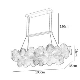 Luksuriøs Glasslysekrone Motelampe Skallformet Glasshengelampe