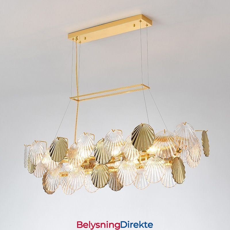 Luksuriøs Glasslysekrone Motelampe Skallformet Glasshengelampe