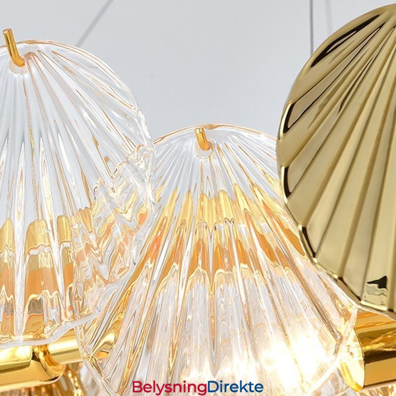 Luksuriøs Glasslysekrone Motelampe Skallformet Glasshengelampe