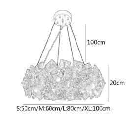 Luksuriøs Lysekrone I Glass, Moderne Minimalistisk Pendellampe For Stue
