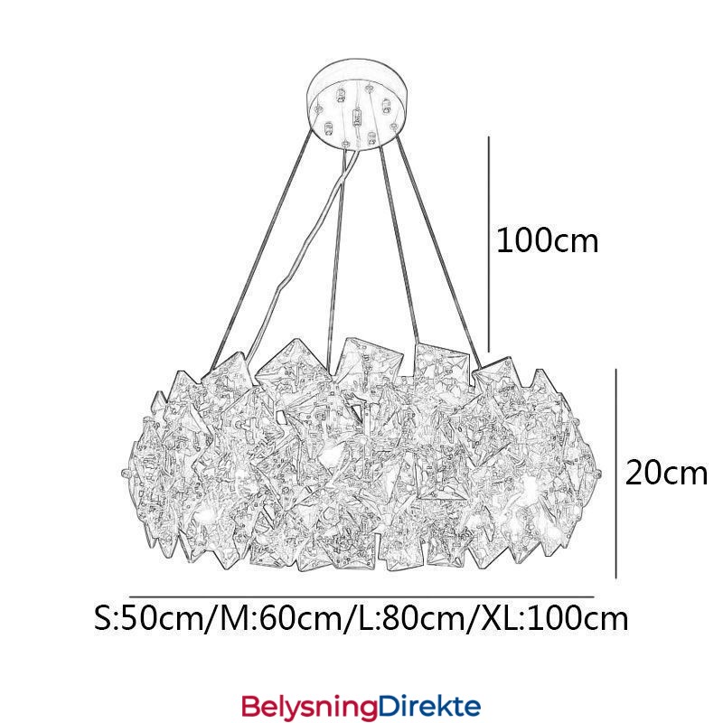Luksuriøs Lysekrone I Glass, Moderne Minimalistisk Pendellampe For Stue