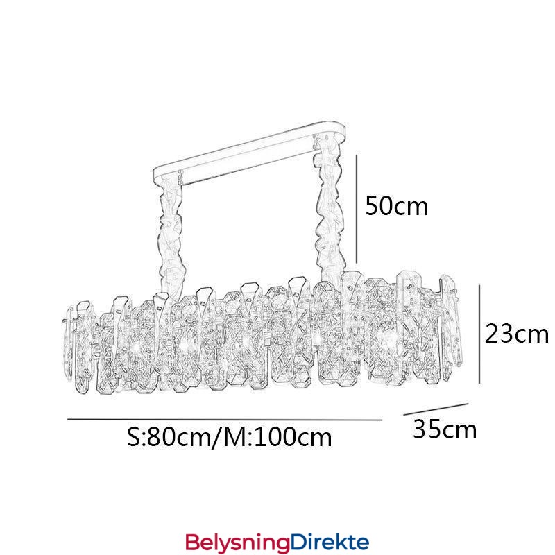Moderne Glass Pendellampe Luksuriøs Hengende Belysningsarmatur For Spisestue