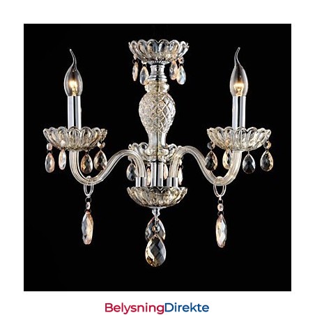 3 Lys I Palassstil Med Glasslysekrone Og Stearinlyspære