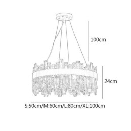 Luksuriøs Glasslysekrone I Europeisk Stil, Anhengslampe For Stue