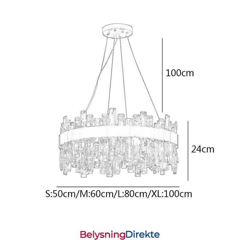 Luksuriøs Glasslysekrone I Europeisk Stil, Anhengslampe For Stue
