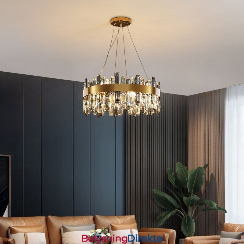 Luksuriøs Glasslysekrone I Europeisk Stil, Anhengslampe For Stue