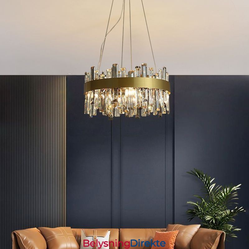 Luksuriøs Glasslysekrone I Europeisk Stil, Anhengslampe For Stue