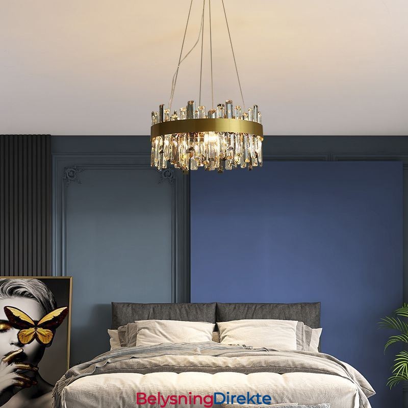 Luksuriøs Glasslysekrone I Europeisk Stil, Anhengslampe For Stue