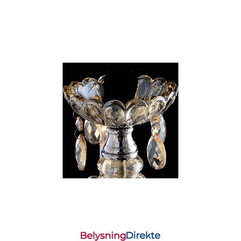3 Lys I Palassstil Med Glasslysekrone Og Stearinlyspære