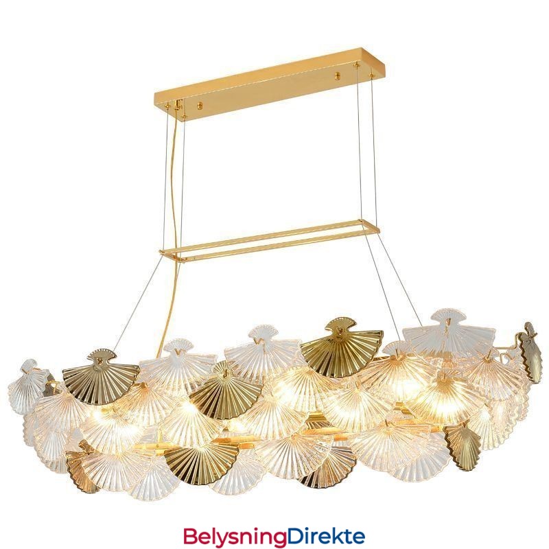 Europeisk Glass Anhengslampe Vifteformet Kunstlysekrone