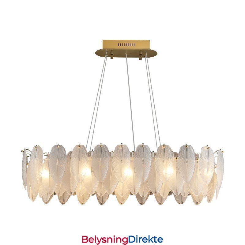 Kunstnerisk Glasslysekrone Fjærrund Anhengsbelysning