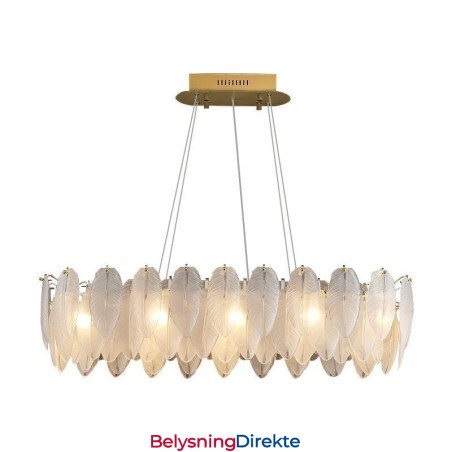 Kunstnerisk Glasslysekrone Fjærrund Anhengsbelysning