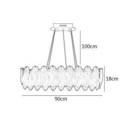 Kunstnerisk Glasslysekrone Fjærrund Anhengsbelysning