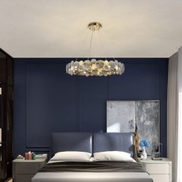 Kreativ Lysekron I Europeisk Glass Luksuriøs Anhengslampe