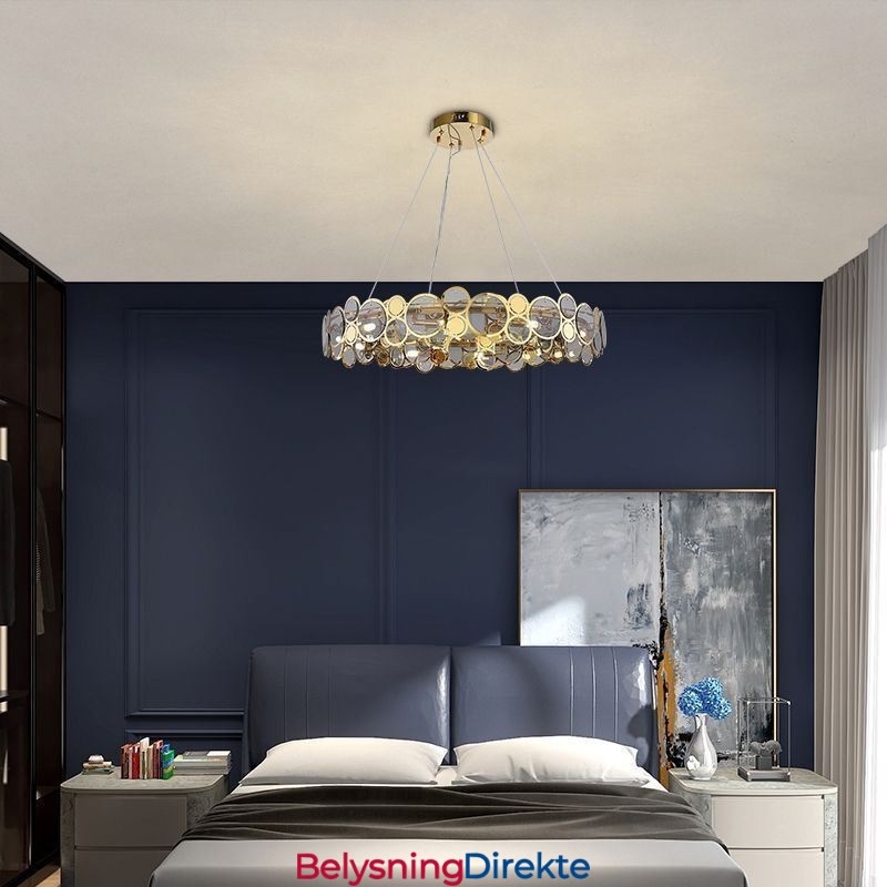 Kreativ Lysekron I Europeisk Glass Luksuriøs Anhengslampe