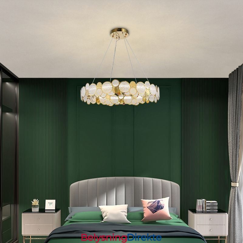 Kreativ Lysekron I Europeisk Glass Luksuriøs Anhengslampe