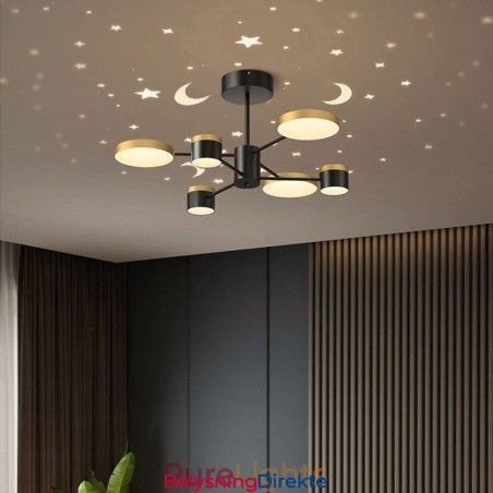 Lysekrone Med Stjerneprojeksjon Og Anhengslampe