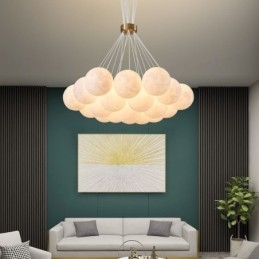 Moon Bubble Chandelier Moderne 3D-Printet Baller Pendellampe