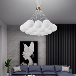 Moon Bubble Chandelier Moderne 3D-Printet Baller Pendellampe