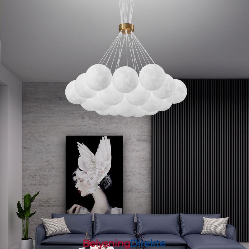Moon Bubble Chandelier Moderne 3D-Printet Baller Pendellampe