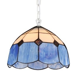 Lysekrone I Ministil I Landlig Garasje, Hvit + Blå Glasslamper