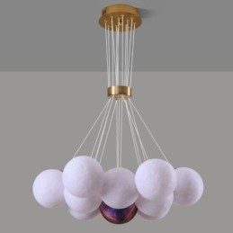 Moon Bubble Chandelier Moderne 3D-Printet Baller Pendellampe