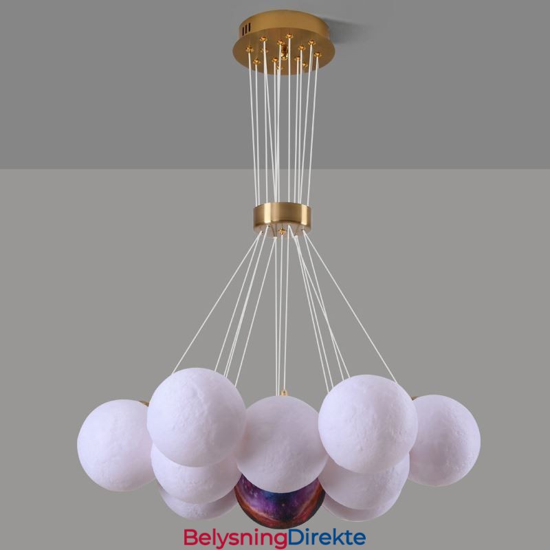 Moon Bubble Chandelier Moderne 3D-Printet Baller Pendellampe