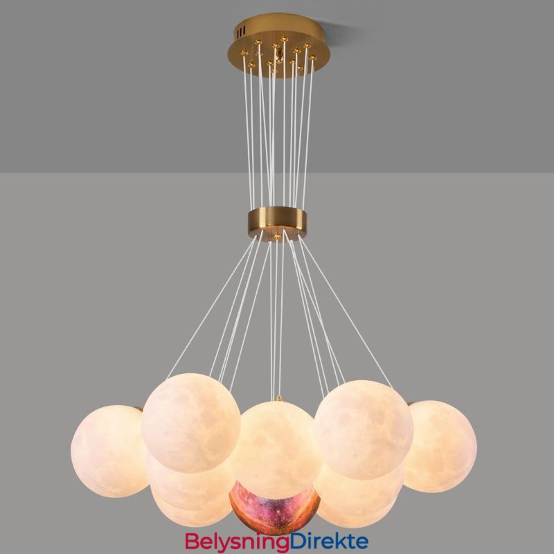 Moon Bubble Chandelier Moderne 3D-Printet Baller Pendellampe