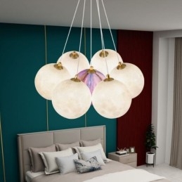 Moon Bubble Chandelier Moderne 3D-Printet Baller Pendellampe